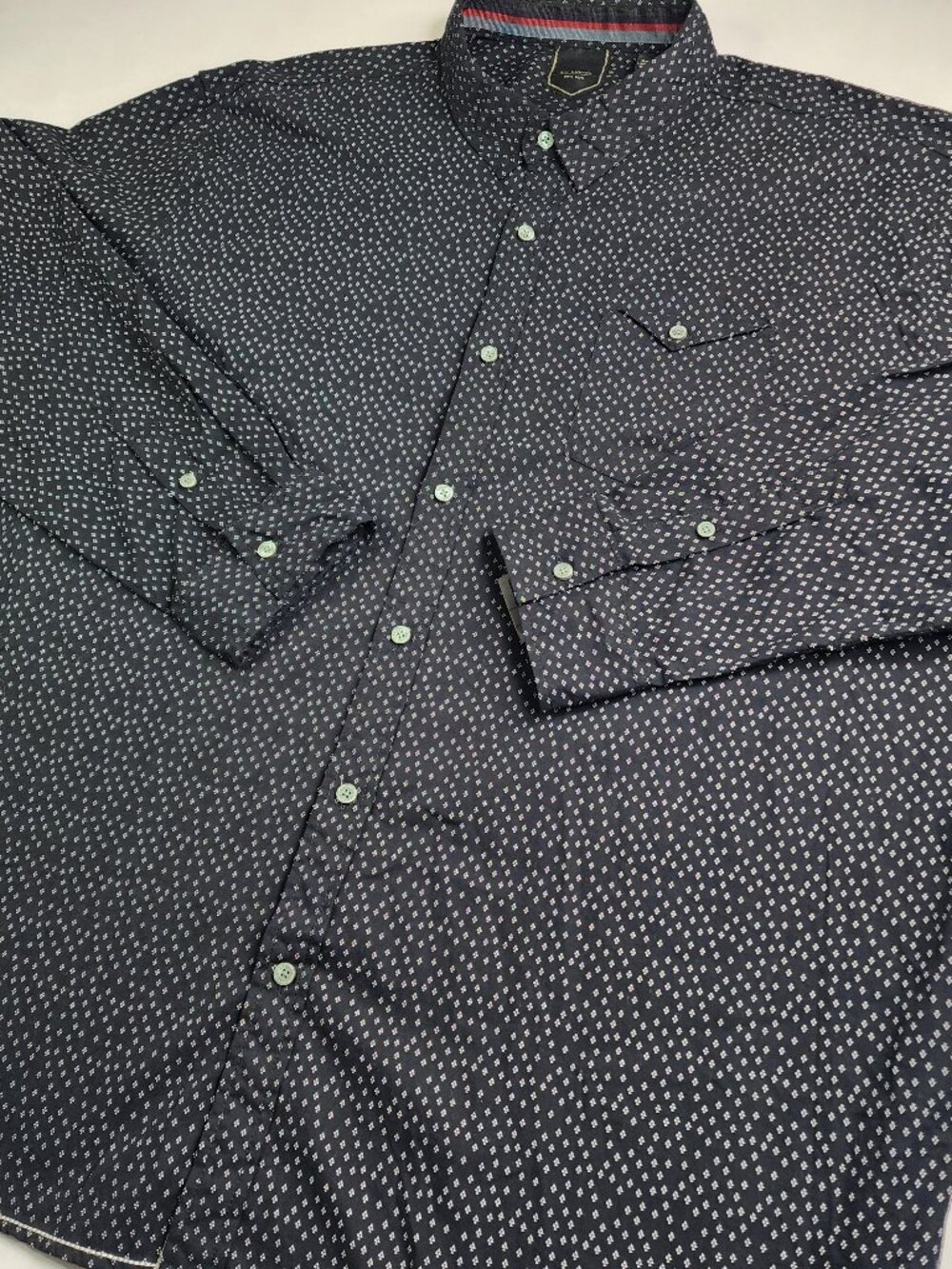 Six Lincoln NY Men's Size 3X Black Diamond Long Sleeve Button Up Shirt NWT